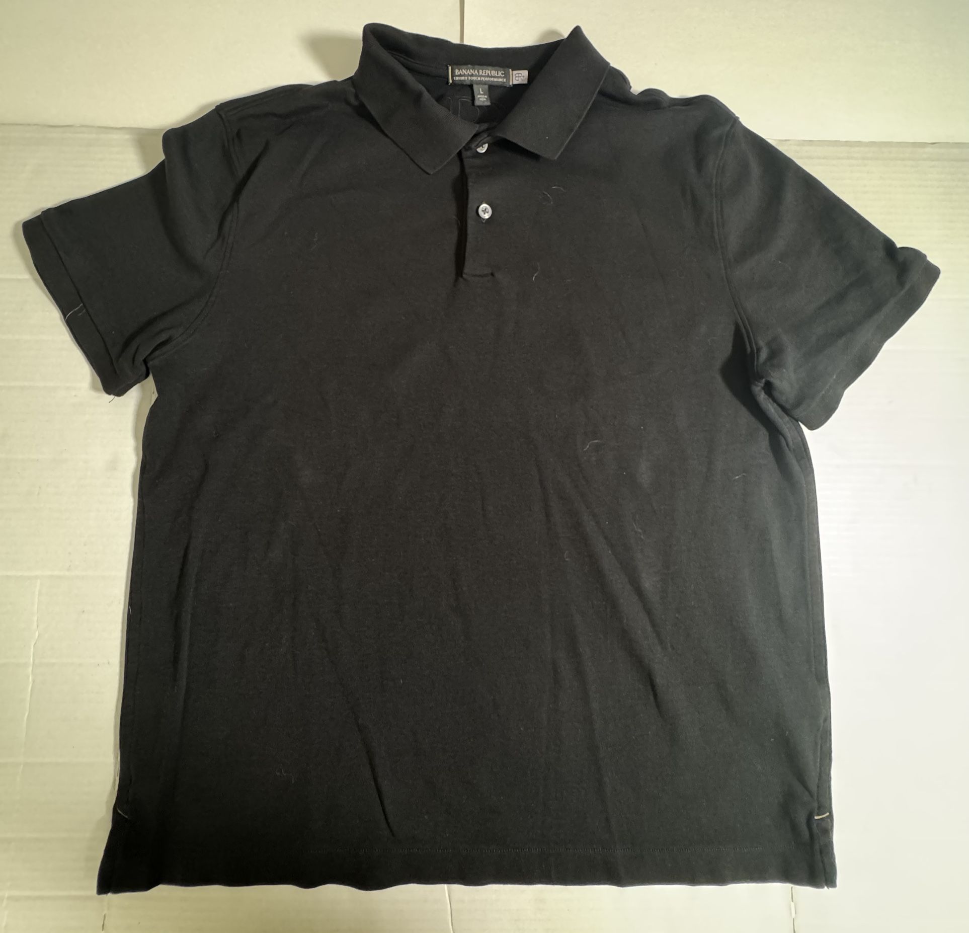 Pre Owned Good Banana Republic Polo Short Sleeve Shirt Black Men Size Large