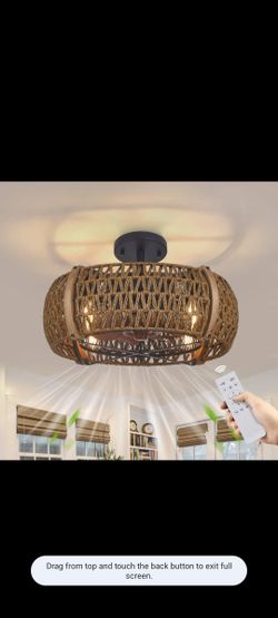 Farmhouse Flush Mount Ceiling Fan With Light Kit