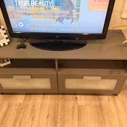 TV Stand / Entertainment Center Gray – $25
