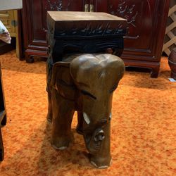 Beautiful Engraving Elephant Plant Stand 