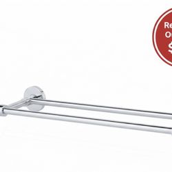 🔥 $21 (Retail $48) - Delta Portwood 24" Double Towel Bar - Chrome - NEW