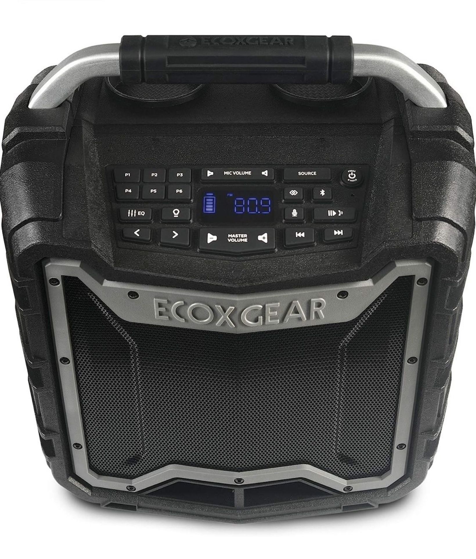 EXOGEAR EcoTrek GDI-EXTRK210 Rugged Waterproof Floating Portable Bluetooth Wireless 100 Watts Stereo Smart Speaker and PA (Grey)