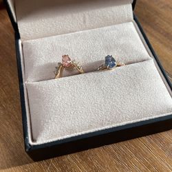Sapphire/Sunstone Engagement Ring Stack