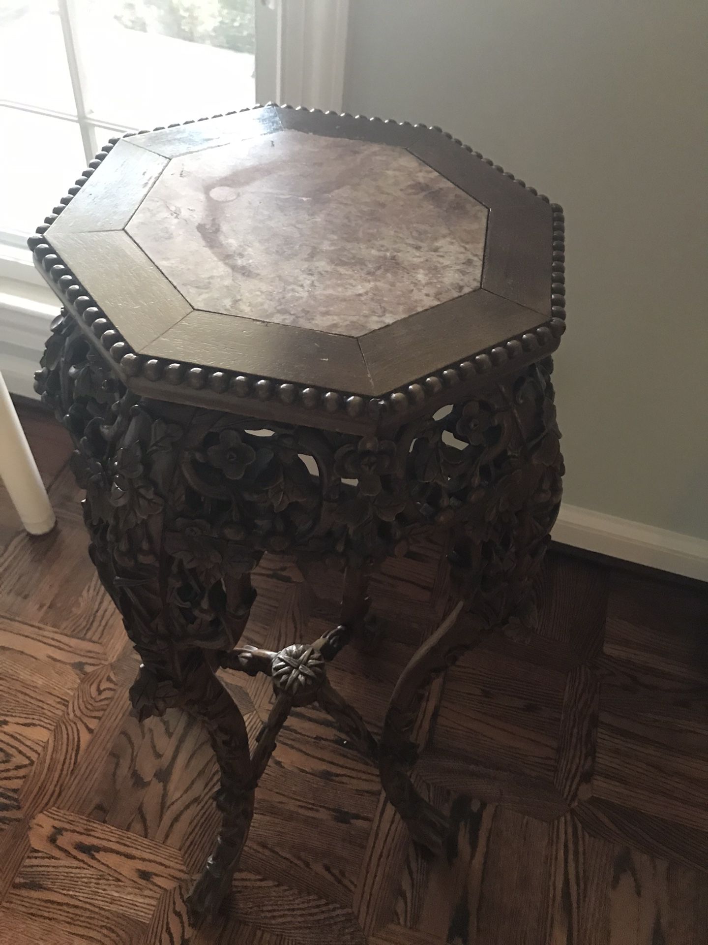 Antique Ornate Round Flower Stand/Table