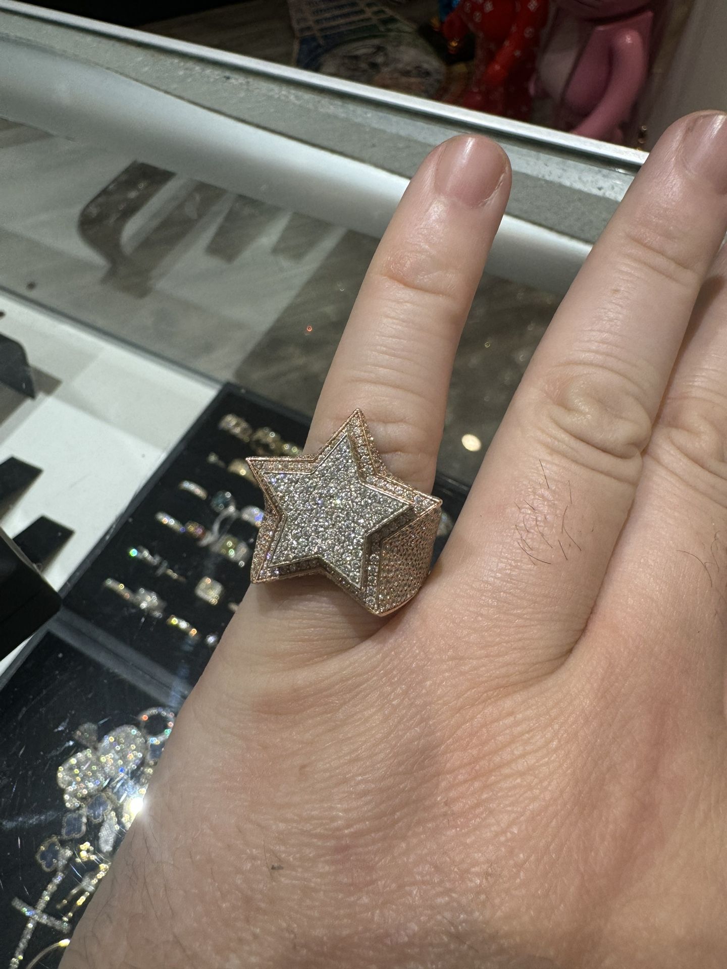 14k Rose Gold Star Pave