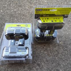 Ryobi One+ 18v Lithium Ion Battery Pack High Performance NEW 2 Pack