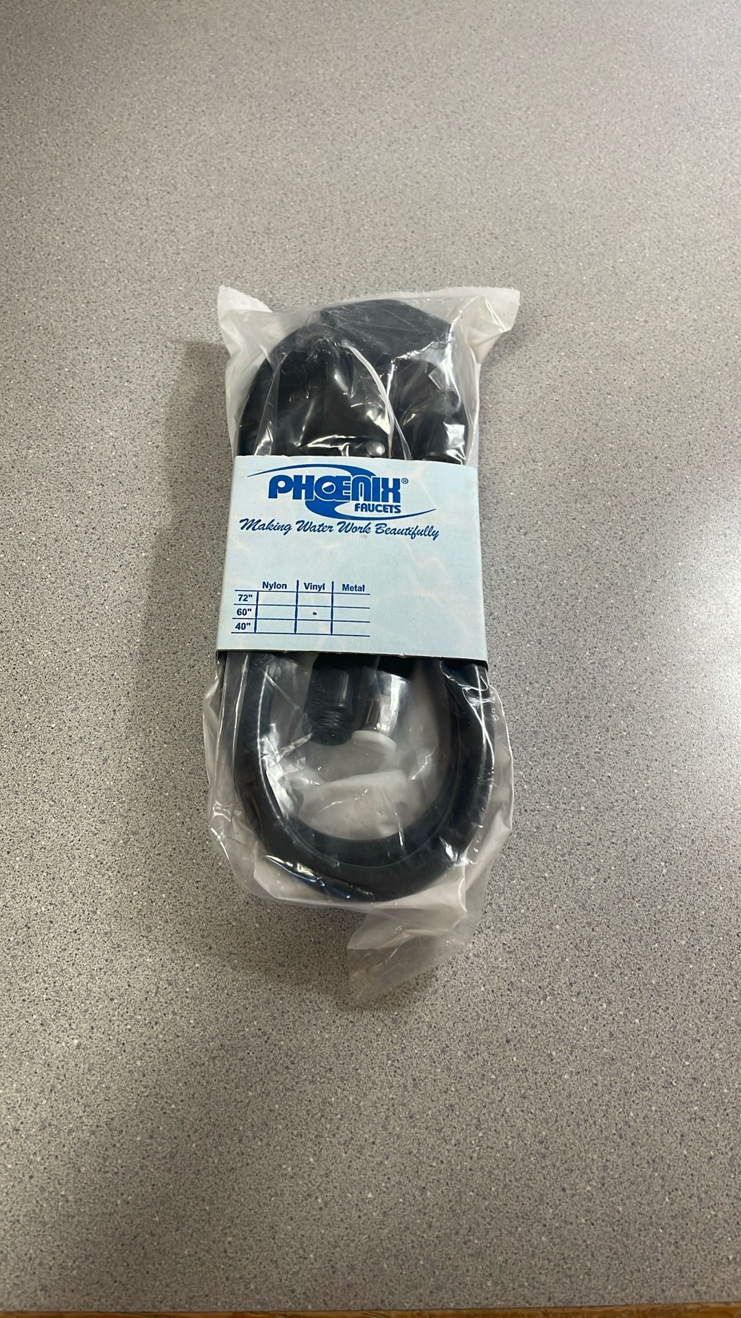 60” Black Vinyl RV Shower Head – New