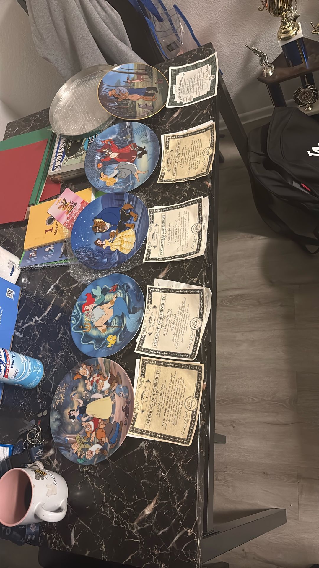 20 Plus Disney plates With Certificates Of Authenticity 