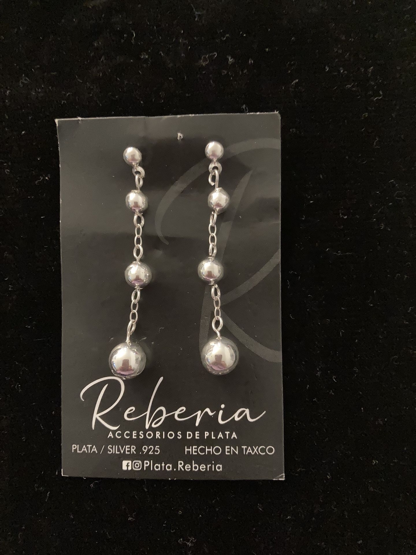 Silver earrings made in Mexico