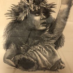 Tiki Hawaiian Hula Girl Art