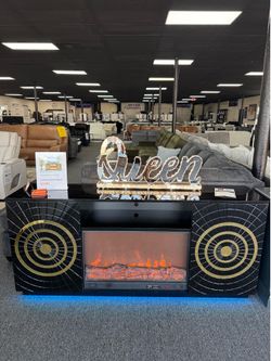 TV Stand Fireplace w/ Bluetooth Speaker. 🚚WE DELIVER🚚