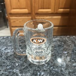 Vintage A & W Grandpa Burger 3oz Root Beer Mug 3.25” Tall Small Glass .  New Never Used .  