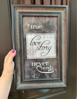 Framed Love Story Quote Wall Art