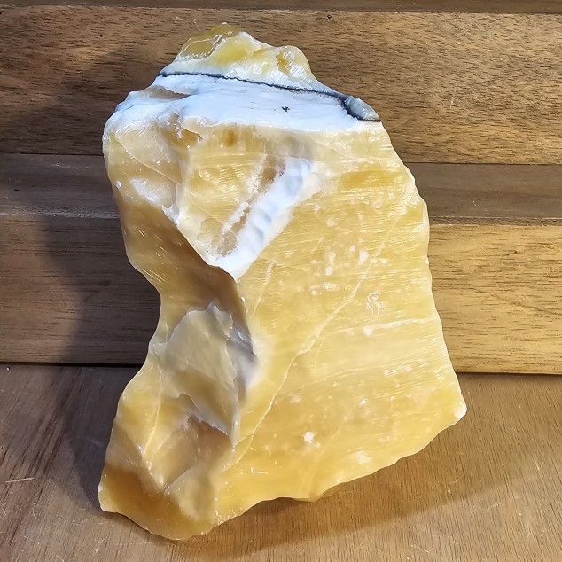 1pc Raw Orange Calcite Large 6.25” Natural Stone for Home or Office Décor Over 2100 Grams 