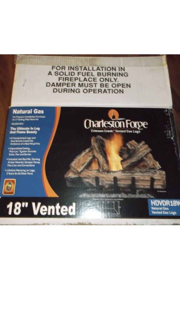 Charleston Forge natural gas Crimson Creek gas log kit HDVDR18W