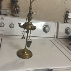 Antique Sold Brass Whale Oil Lamp $20 PRICE lOWERED 