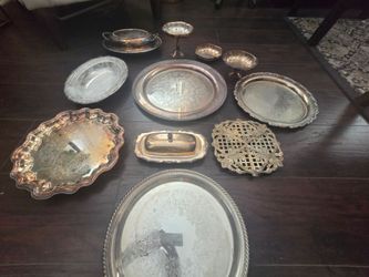 Silver-Plate Serveware Collection – 11 Pieces