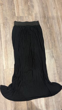 Black Maxi Skirt with Elastic Waistband