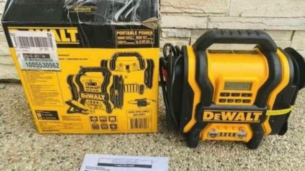 DEWALT 1600 Peak Amp Portable Car Jump Starter with 120 PSI Digital Air Compressor and 500-Watt Inve