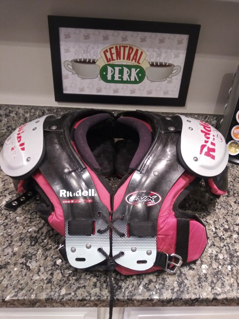 Riddell EVX 18Y football shoulder pads Boys Youth small 13" red black