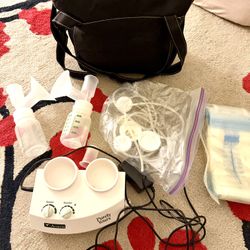 meda Double Electric Breast Pump & Accessories + Breast Pump Bag | Portable Breast Pump Hands Free With Extra Milk Bag