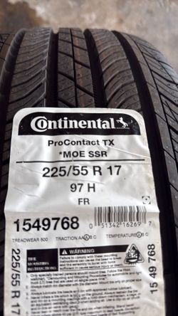 3 New Continental ProContact TX MOE SSR Run Flat 225/55R17 BMW Tires