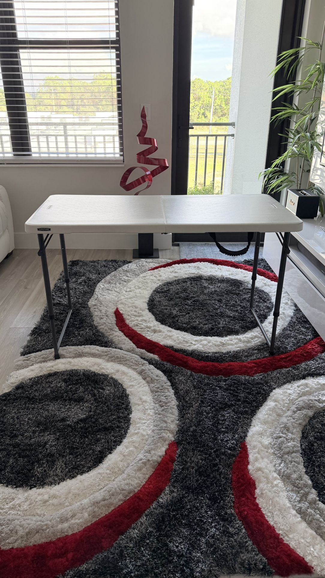 4-Foot Folding Table + Black Stretch Cover