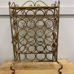 Gold Leaf Accented Wine Rack 