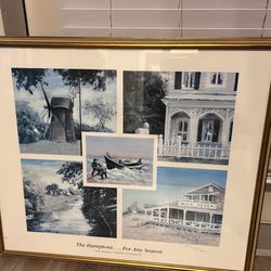 Framed East Hampton Village poster “The Hamptons for any Season”