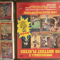 1989 and 1990 Baseballs 100 Hottest Players Value Pack Score Booklet Cards NIP Sealed