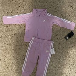 NWT 💜baby girl adidas tracksuit lavender/light purple size 12 months💜