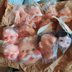 Small Lot Of Vintage Doll Heads And Hands And Feet