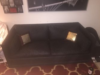Small comfy sofa loveseat black with bed great for small place