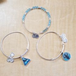 Set Of 3 ALEX AND ANI Charm Bracelets. 