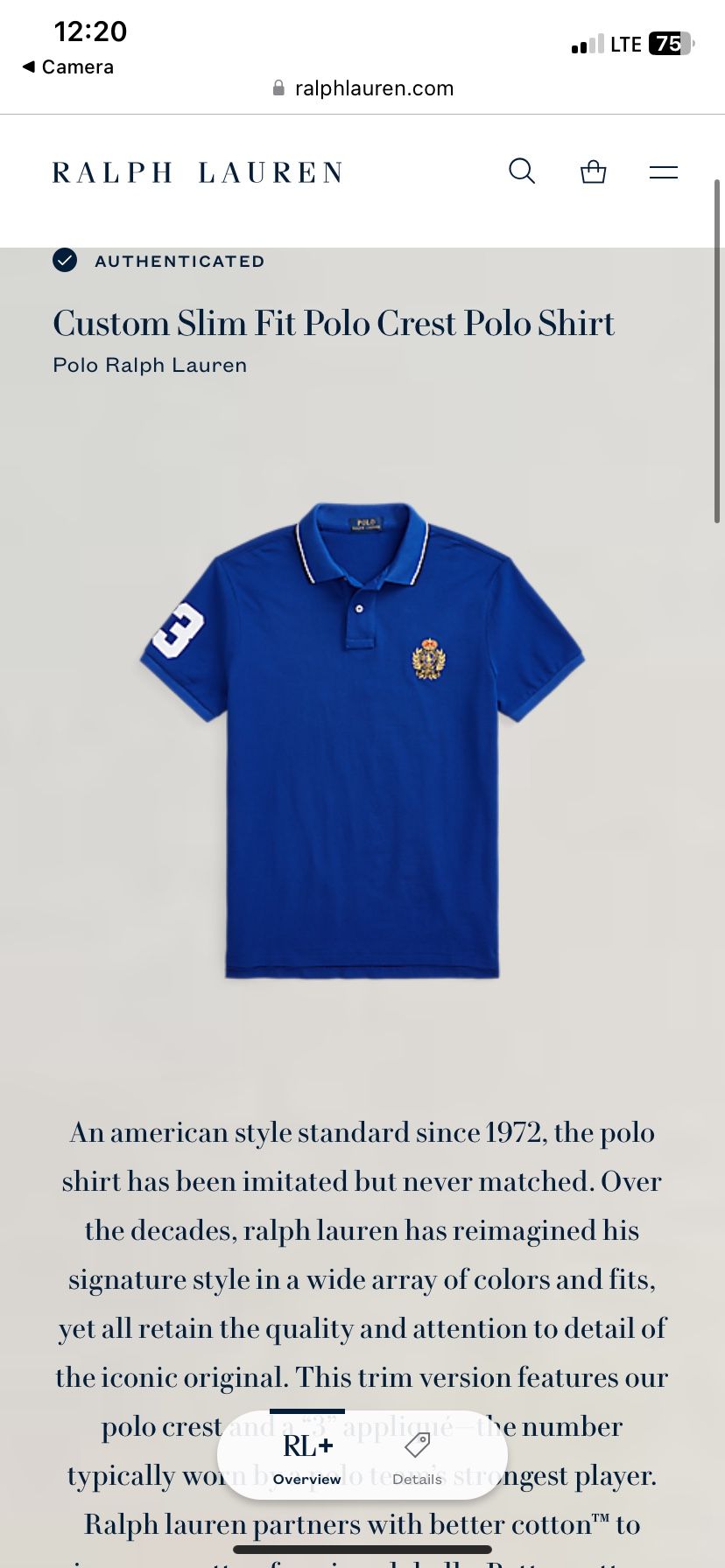 Ralph Lauren Custom fit size S polo