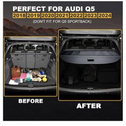Audi Q-5 Cargo Cover Black Carbon Fiber Pattern