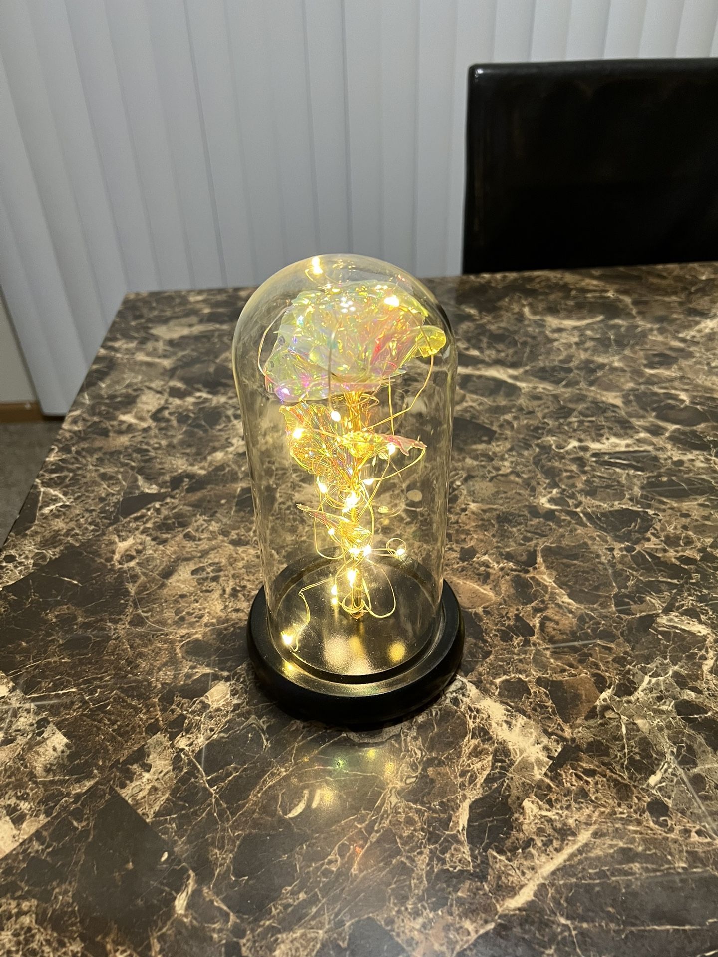 Battery Operated Light Up Gold Rose 