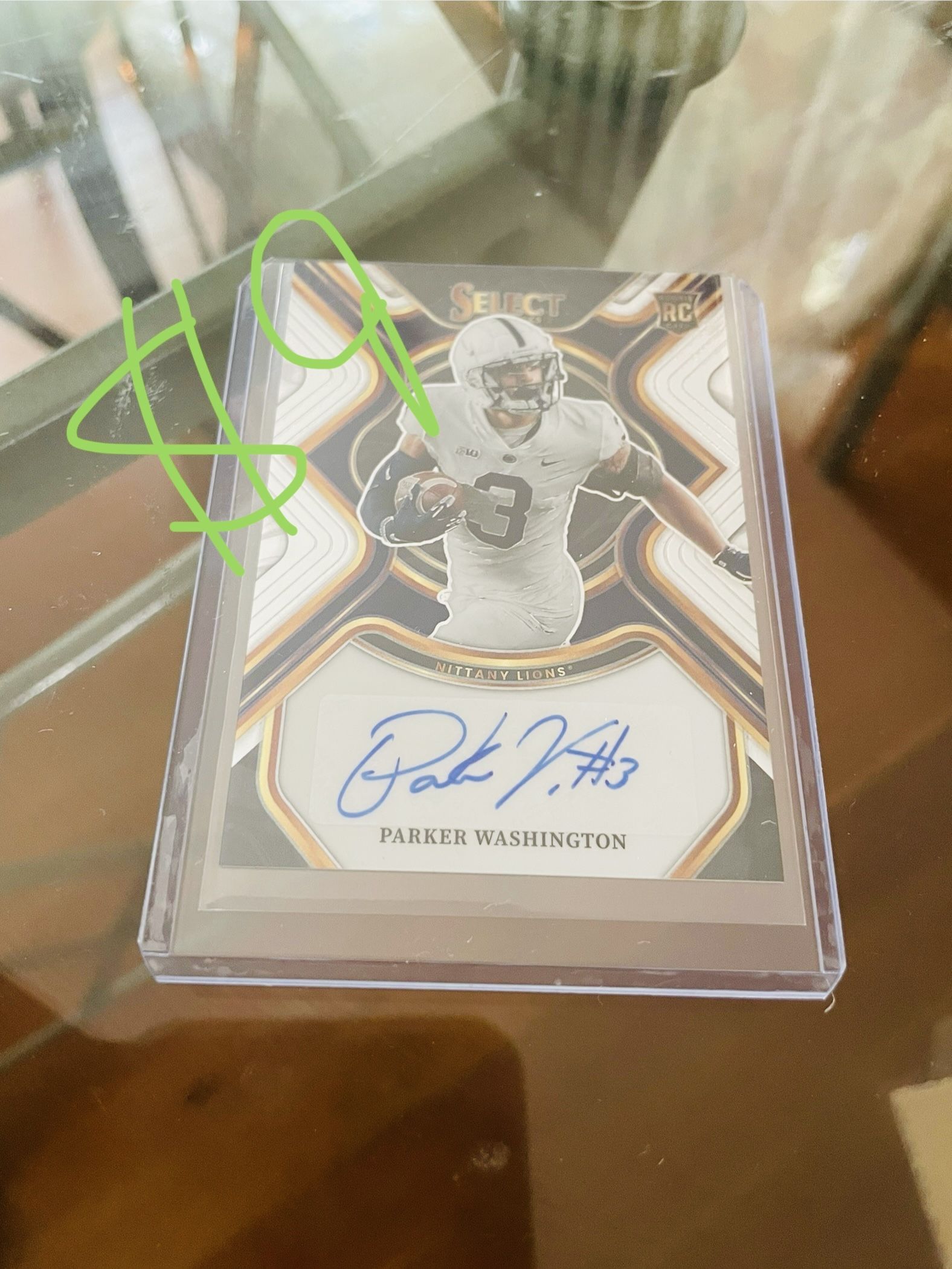 Signed parker washington penn state rookie card