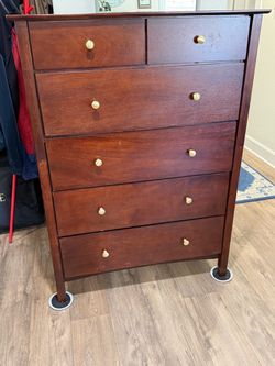 52” tall wood dresser