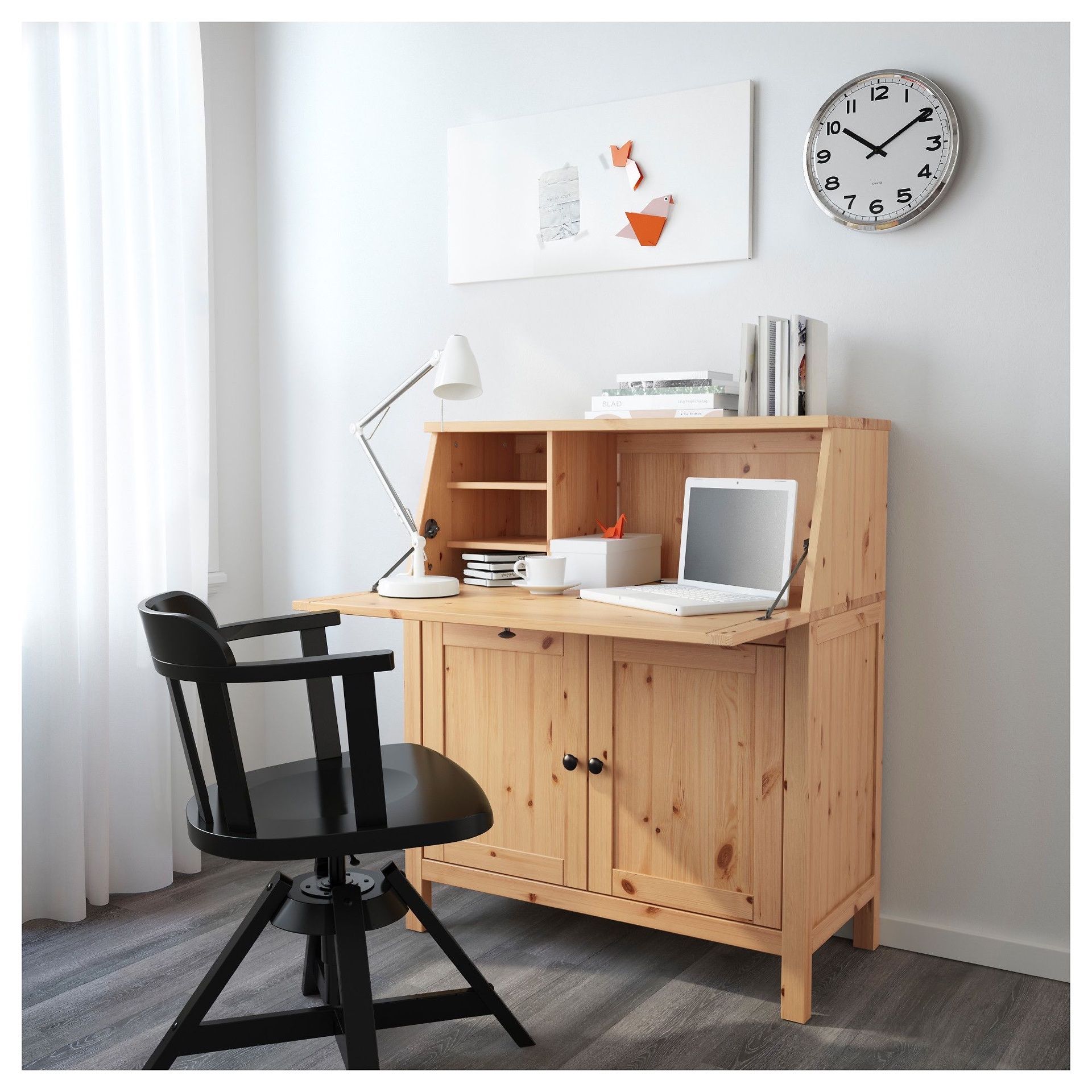 Ikea Hemnes Secretary Desk in Light Brown