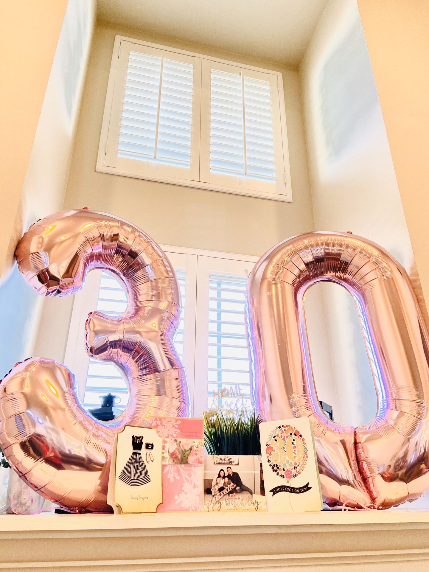 30 Rose Gold air-filled Number Balloons - Like New