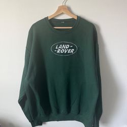 Forest Green Land Rover Logo Range Rover Car Auto Embroidery Crewneck