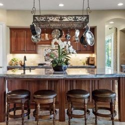 Large Wrought Iron Pot & Pan Holder For Kitchen Ceiling 48” X 31” (4’ X 2.5’) 