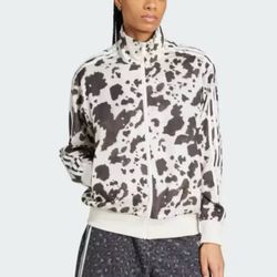 Adidas Satin “Cow Print” Track Top Jacket (L)