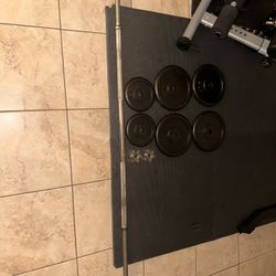 Barbell + 50 Lb Weight Plates 