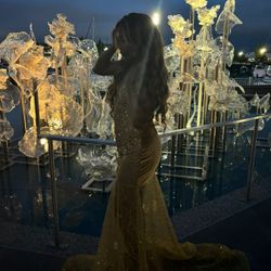 Gold prom dress