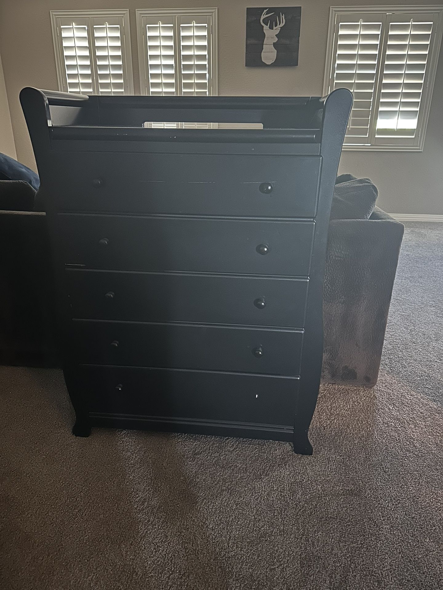 Black, 5-drawer Dresser