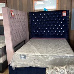 Brand new queen, headboard, footboard, and rails for 499