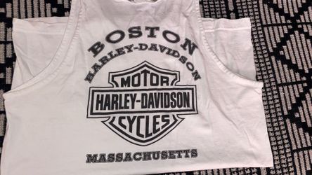 HARLEY DAVIDSON WHITE TANK TOP MENS BOSTON, MA