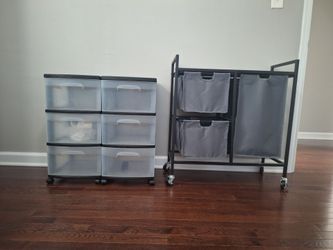 3 Drawer plastic storage/storage cart on wheels